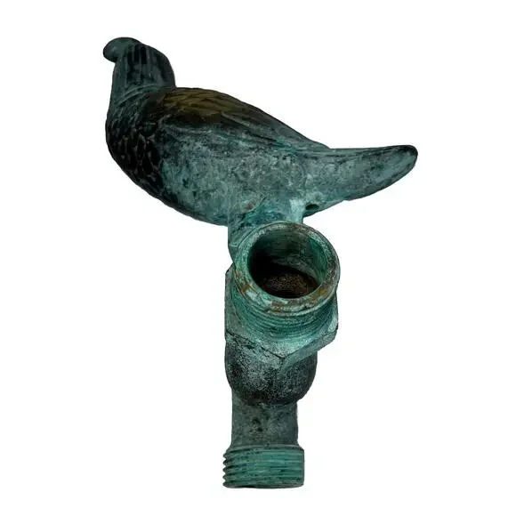 Vintage Bird Quail Solid Brass Patina Garden Faucet Spigot Made by Flora & Fauna - Picture 4 of 6